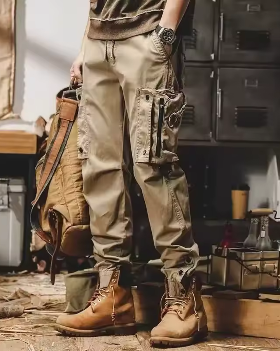 Pantaloni cargo vintage pentru bărbați în stil american