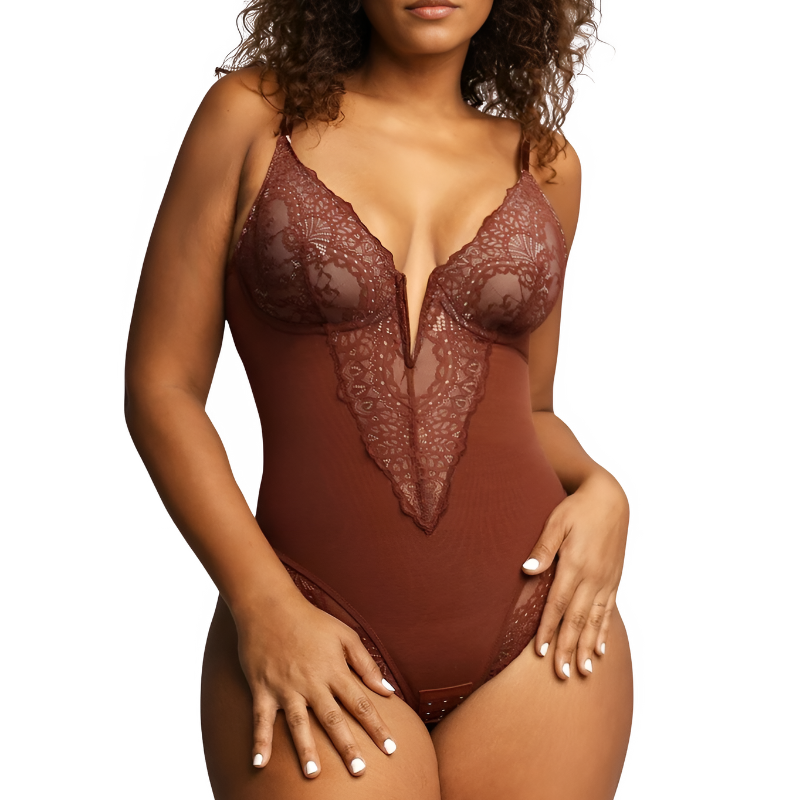 Bodysuit cu suport pentru sutien din dantelă