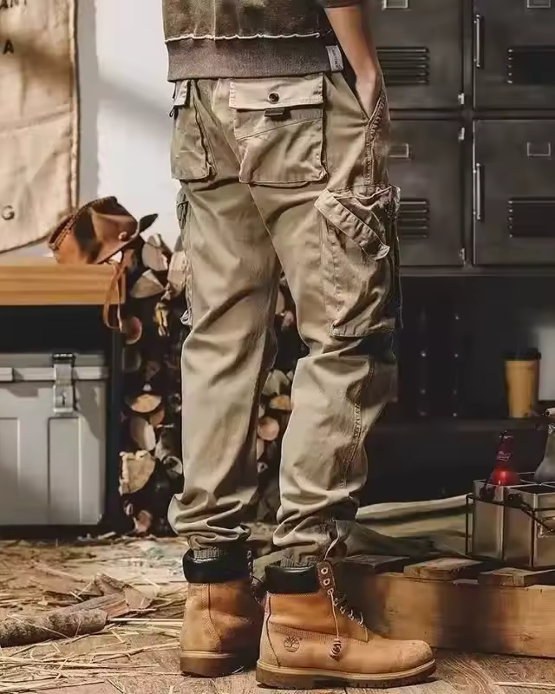 Pantaloni cargo vintage pentru bărbați în stil american